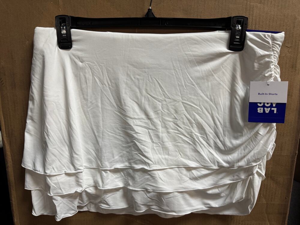 NWT Ladies Joy Lab White Game Day Layered Skort with Built-In Shorts - XL